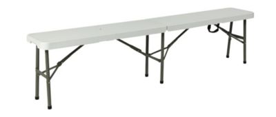 Banc jardin pliant 3 places L.180 x l.27.5 x H.43 cm, métal et plastique, léger, résistant, facile à ranger
