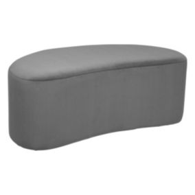 Banc "Malone" en velours 98x51cm gris foncé - Atmosphera