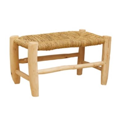 Banc Marocain Doum tressage central (60 cm - Naturel)
