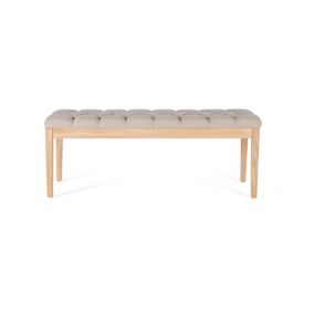 Banc pin naturel et tissu beige