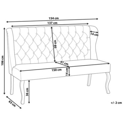 Banc rembourré TORSBY Tissu Marron clair 2 places