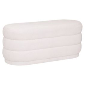 Banc "Sinan" - bouclette - blanc - 100x40 cm - Atmosphera