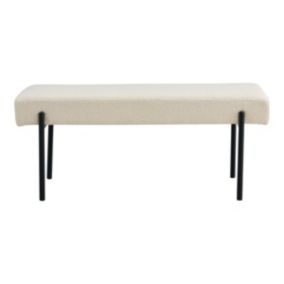 Banc Swindon, Blanc, Tissu, 100x36x42,5 cm, EPIKASA