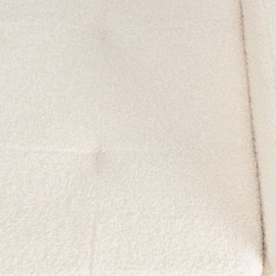 Banc tissu bouclette écru avec rangement et pieds métal noir