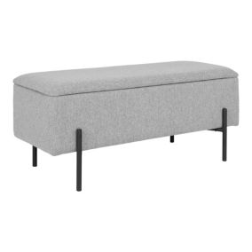 Banc Watford avec Rangement Pratique en Gris Clair - Dimensions 95x36,5x43 cm