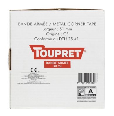 Bande à joint armée 5cm x 30m Toupret