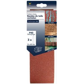 Bande abrasive pour ponçeuse grain 40 Sea L.45,7 x l.7,5 cm lot de 3 pièce(s)