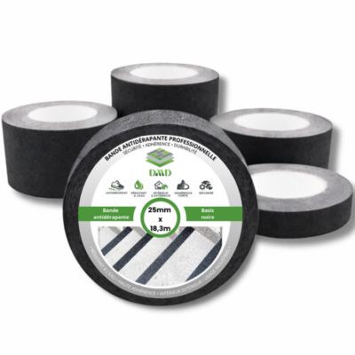 Bande antidérapante Bande adhésive noire Rouleau de 2,5cm x 18,3m