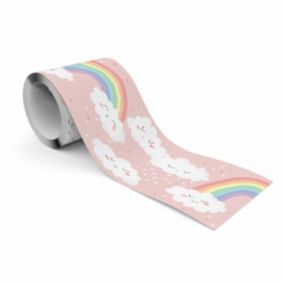 Bande Décorative auto-adhésif Pour Chambre Enfants NUAGES Arc-en-ciel 10cm x 300cm