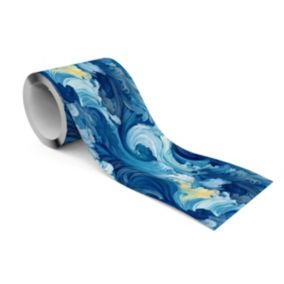 Bande Décorative auto-adhésif VAGUES Mer Océan Motif Pour Chambre 10cm x 300cm