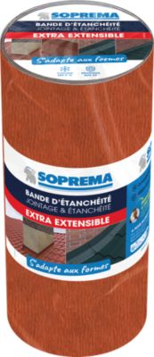 Bande d'étanchéité Extensible Soprema terre cuite 30cm x 5m, ép. 1.6mm