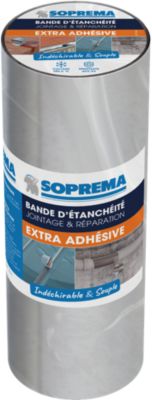 Bande d'étanchéité Extra Adhésive Soprema aluminium 30cm x 5m, ép. 0,6mm