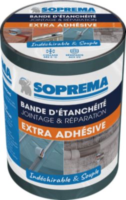 SOPREMA - Bande d'étanchéité auto-adhésive Soprasolin aluminium gris foncé  rouleau de 10x0,1m