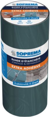 SOPREMA - Bande d'étanchéité auto-adhésive Soprasolin aluminium gris foncé  rouleau de 10x0,1m