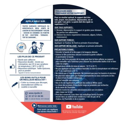 Bande d'étanchéité Ripolin terre cuite 10 cm x L.10 m