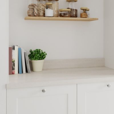 Bande de chant aspect bois blanc GoodHome Kabsa L. 300 cm x l. 42 mm