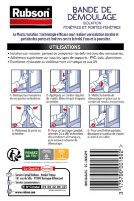 Bande de démoulage pour mastic Rubson coloris transparent 25 m