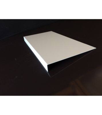Bande de rive Blanc Pur, RAL 9010 Brillant, épaisseur 1 mm, 1 pli retour 2,5 cm , Largeur  9 cm , Longueur 140 cm