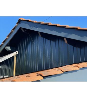Bande de rive Gris Anthracite, RAL 7016 Sat, épaisseur 1 mm, 1 pli retour 2cm , Largeur  22 cm , Longueur 140 cm