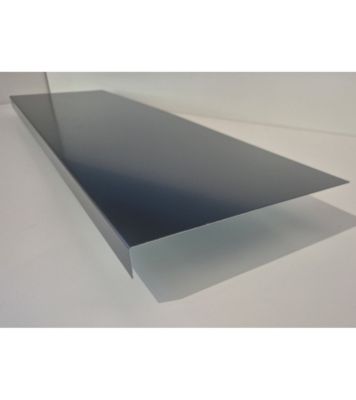 Bande de rive Gris Anthracite, RAL 7016 Sat, épaisseur 1 mm, 1 pli retour 3 cm , Largeur  19 cm , Longueur 140 cm