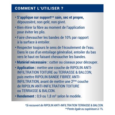 Bande D'étanchéité Ripolin – 10m X 9cm, Anti-infiltration En Fibre ...