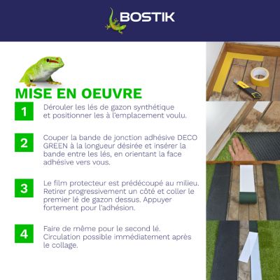 Bande jonction adhésive pour gazon synthétique Bostik 15cm