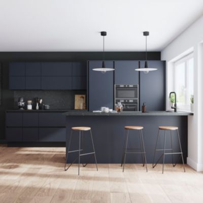 Bandeau de four Stevia bleu mat l. 59,7 cm x H. 6 cm GoodHome
