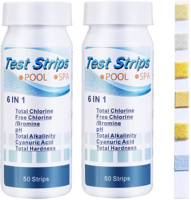 Bandelettes de test pour la qualité de l'eau de piscine, 7 paramètres, lot de 100, kit d'analyse chimique pour spa
