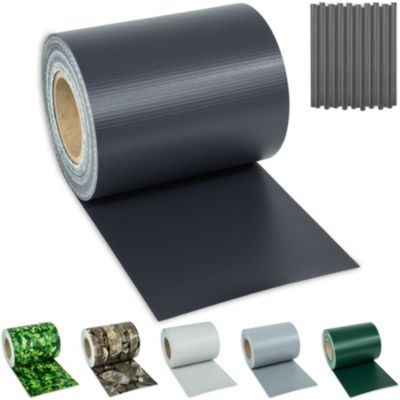 Bandes brise-vue PVC pour clôtures à barreaux simples et doubles gris anthracite
