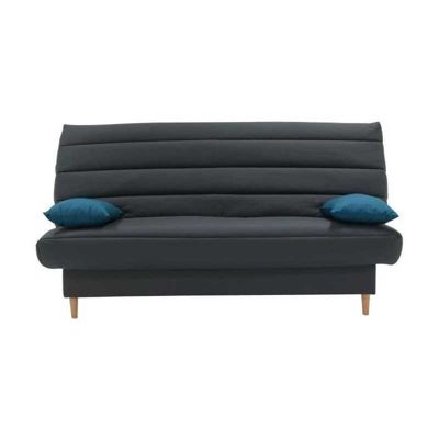 Banquette clic-clac 3 places Liv LIVCCANTH tissu anthracite L190 x P92 cm