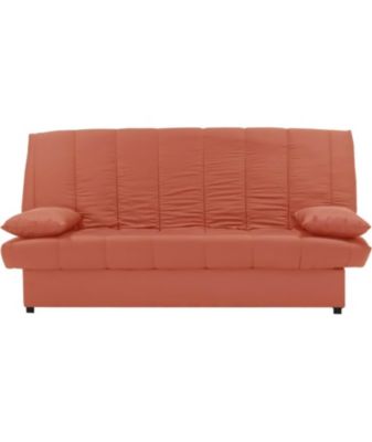 Banquette clic clac 3 places - Tissu 100% coton Terracotta - Style Contemporain - L 190 x P92 cm - MILA
