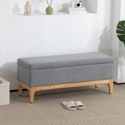 Banquette coffre de rangement 2 en 1 style scandinave dim. 110L x 39l x ...