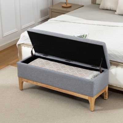 Banquette coffre de rangement 2 en 1 style scandinave dim. 110L x 39l x ...
