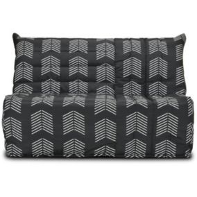 Banquette convertible tissu chevrons - Couchage 138 x 188 x 12 cm