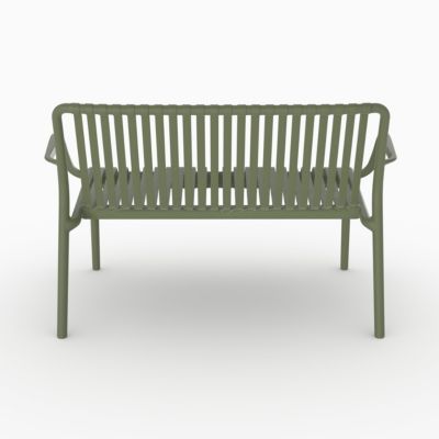 Banquette de jardin en plastique vert kaki 2 places - Ivy
