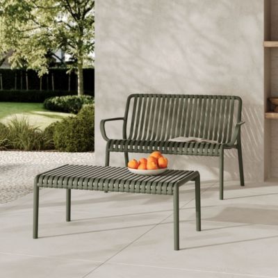 Banquette de jardin en plastique vert kaki 2 places - Ivy
