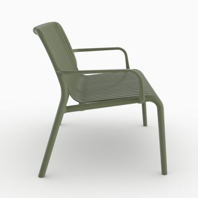 Banquette de jardin en plastique vert kaki 2 places - Ivy
