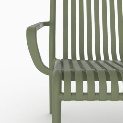 Banquette de jardin en plastique vert kaki 2 places - Ivy