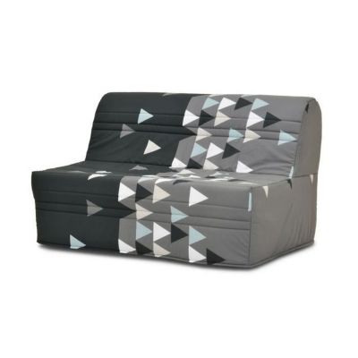 Banquette-lit BZ - Joe - Tissu Gris et noir - 2 places - L143 x P97 x H89cm - Matelas 9cm