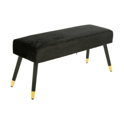 Banquette "Salome" noir - velours - Atmosphera