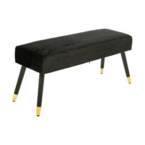 Banquette "Salome" noir - velours - Atmosphera