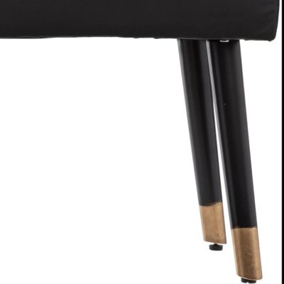 Banquette "Salome" noir - velours - Atmosphera