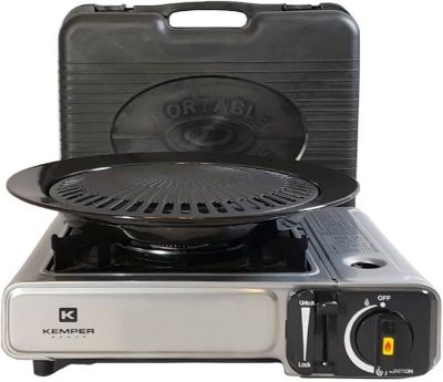 Barbecue 2 en 1 avec rechaud gaz 2200W plaque grill et 8 cartouches