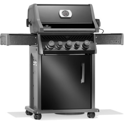 Barbecue à gaz Napoleon Rogue noir 3 brûleurs + 1 réchaud latéral + 1 brûleur rôtissoire