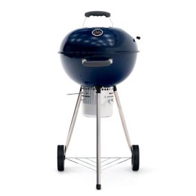 Barbecue au Charbon a Roulettes Kekai Yellowstone 58x47x100 cm Rond avec Couvercle et Briquet Couleur Bleu