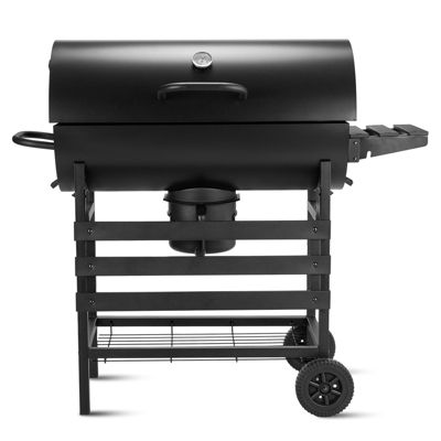 Barbecue au charbon de bois, barbecue au charbon de bois XXL avec couvercle, tiroir à cendres, gants résistants à la chaleur, avec