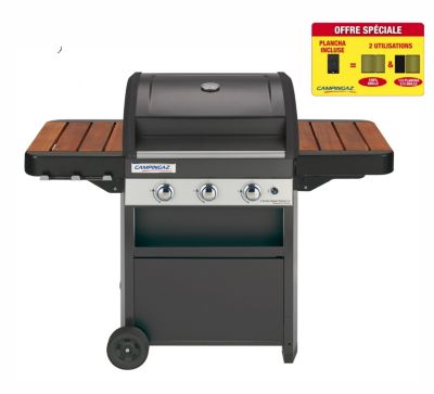 Barbecue au gaz 3 series classic WLD 2 en 1 + Plancha noir Campingaz