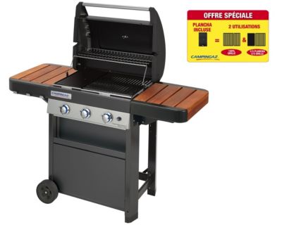 Barbecue au gaz 3 series classic WLD 2 en 1 + Plancha noir Campingaz