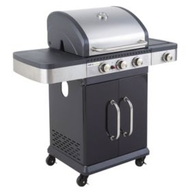 Barbecue au gaz FIDGI 3 avec thermomètre - 3 brûleurs + réchaud 11,5kW - COOK'IN GARDEN