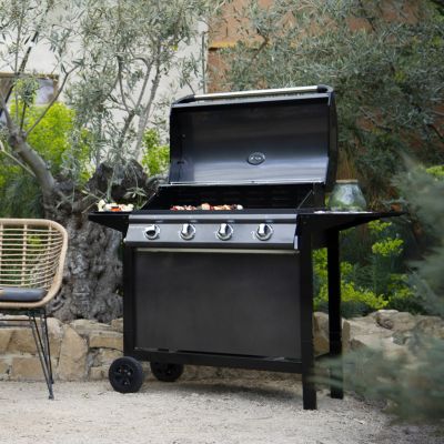 Barbecue au gaz RENO - 4 brûleurs avec thermomètre 14kW - HAPPY GARDEN